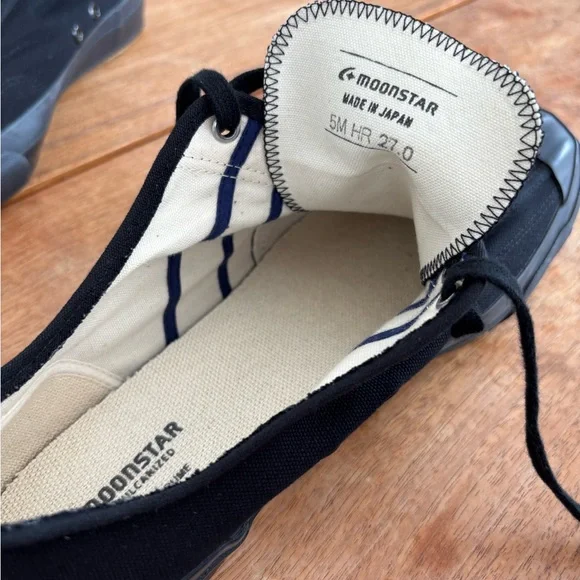 MOONSTAR GYM CLASSICS US Men’s 9 Vulcanized Unisex Sneakers Japan 27 Black NEW - Picture 15 of 15